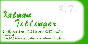 kalman tillinger business card